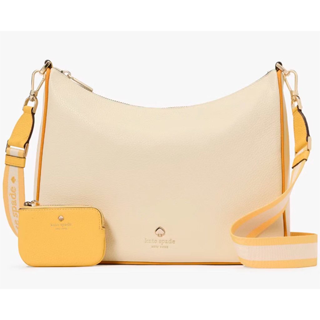 S Kate Spade Emma Large Crossbody Bag Buttermilk Yellow Purse Kk943 Nwt $429
